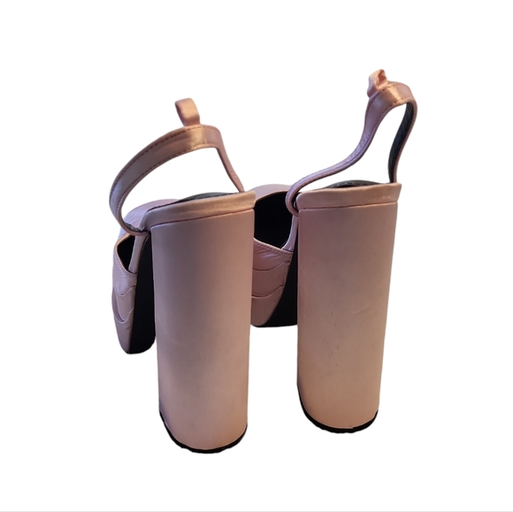 Public Design Prom Shoes 90's Aesthetic Neon Pink Chunky Heels platform bride - Picture 3 of 13